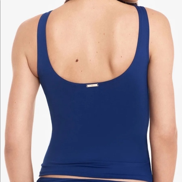 Lauren RALPH LAUREN Women's Blue Ruffled Underwire Tankini Swimsuit Top - Picture 4 of 5